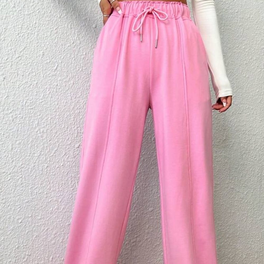 Pink Women's Wide-Leg Pants